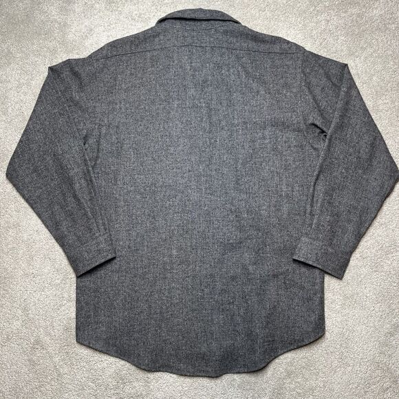 Vintage Pendleton Pure Virgin Wool  Button Up Shirt Men's Large Gray Long Sleeve - Picture 5 of 10
